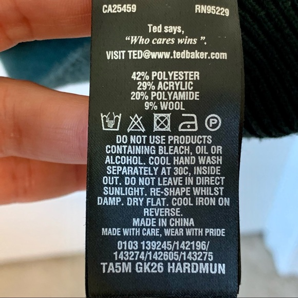 TED BAKER London Textured 1/4 Zip High Neck Hardmun Sweater—SZ. 2XL - Picture 11 of 16